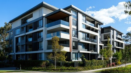 Modern Newly Constructed Apartment Building Exterior