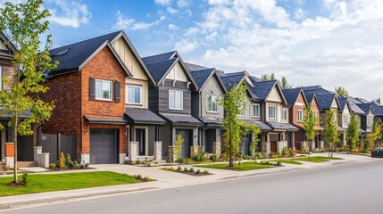 Naklejka premium Newly Constructed Row of Terraced Houses
