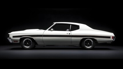 Obraz premium Powerful White Coupe with Retro Styling from 1972