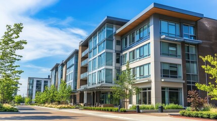 Obraz premium Modern Apartment Building with Stylish Design