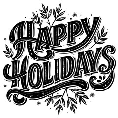 Happy Holiday illustrations vector art isolated white background
