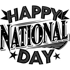 Happy National Day illustrations vector art isolated white background