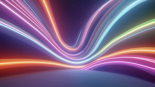 Bold futuristic digital waves with neon accents and a dedicated area for text overlay