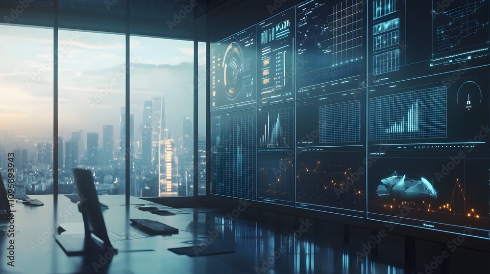 Aufkleber a sustainable office environment utilizing iot technology to monitor solar energy utilization. 4k re