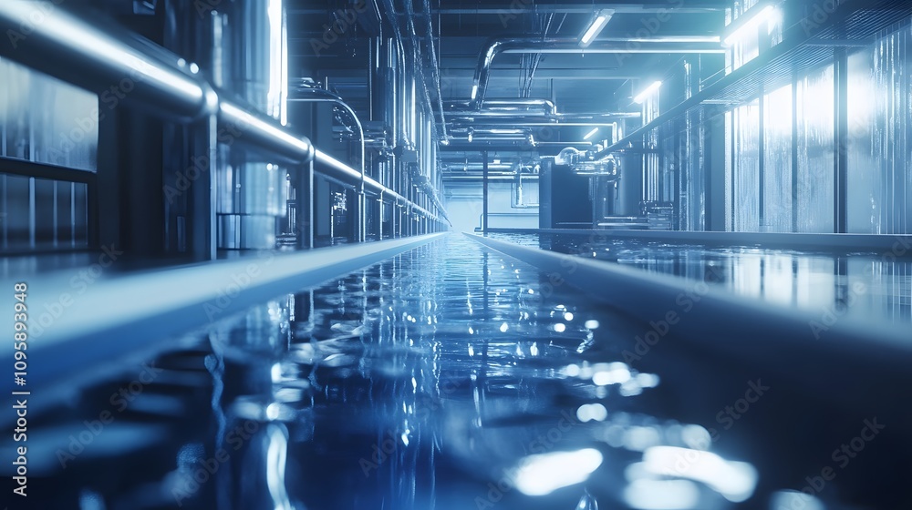 Poster an innovative workspace integrating iot solutions to promote water conservation in daily operations.