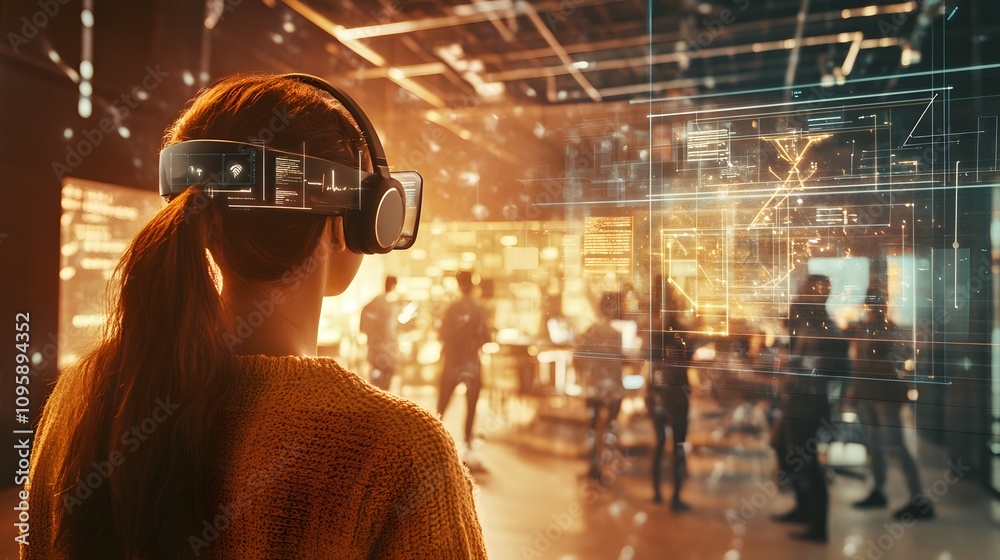 Poster A team in a dynamic coworking space utilizing wearable tech for efficient project collaboration. 4k resolution, Cinematic Scene