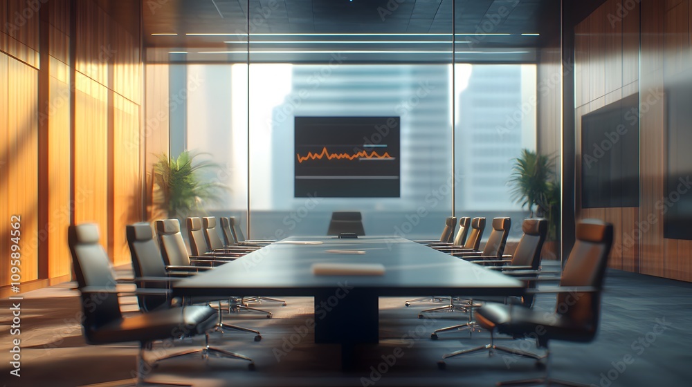 Poster A sleek meeting room equipped with AR-enhanced tools for blockchain analytics in cross-border transactions. 4k resolution, Cinematic Scene