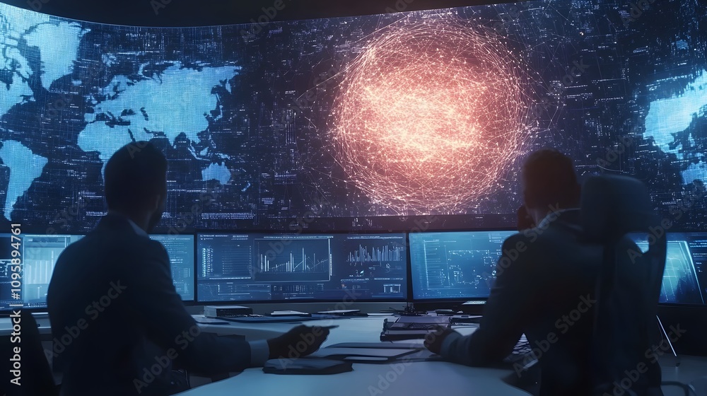 Poster A collaborative workspace featuring blockchain visualization systems for investment analysis through AR platforms. 4k resolution, Cinematic Scene