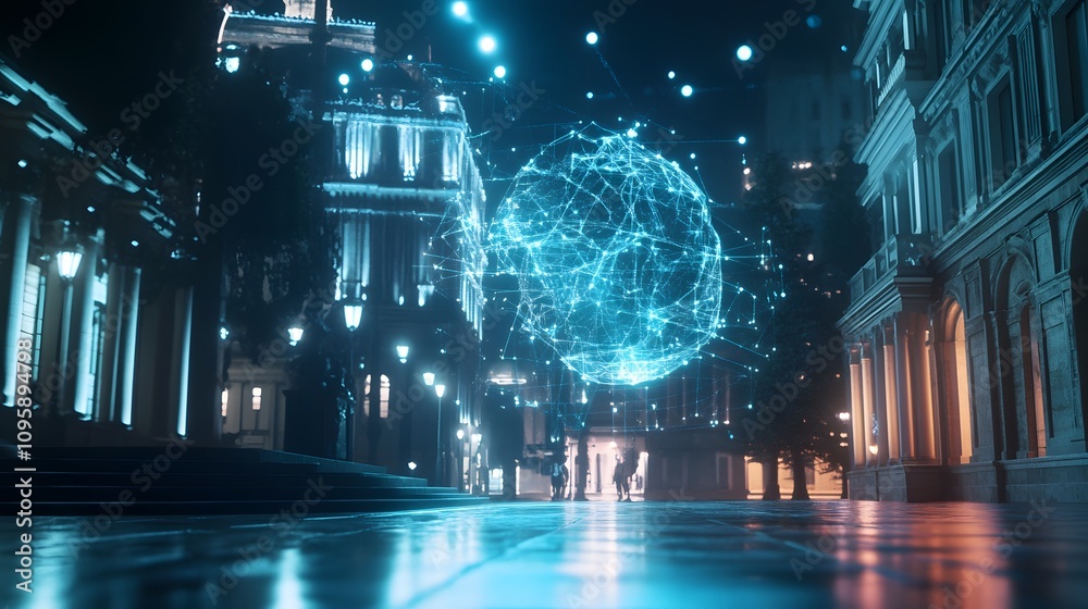 Poster A hybrid team analyzing blockchain-powered workflow automation through AR-enhanced collaboration platforms. 4k resolution, Cinematic Scene