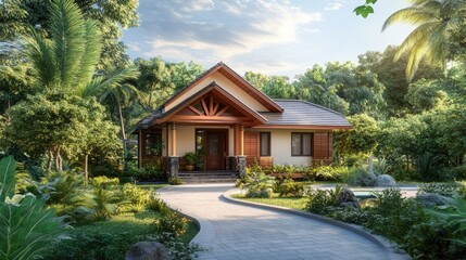 Beautiful Indian House Facing East Amid Lush Greenery