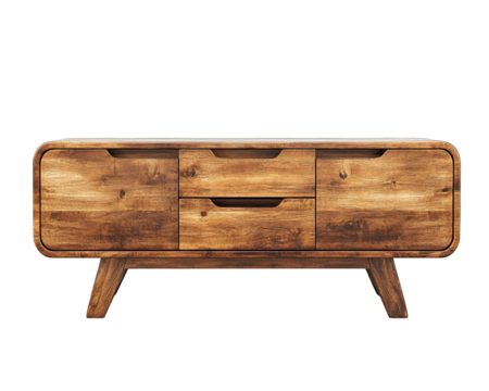 a wooden dresser with drawers