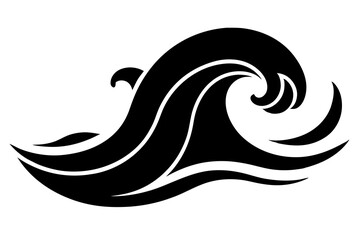 Water wave icon. Ocean Wave Vector silhouette.