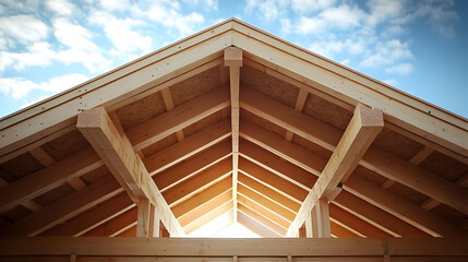 Wooden Roof Truss Construction Illustration