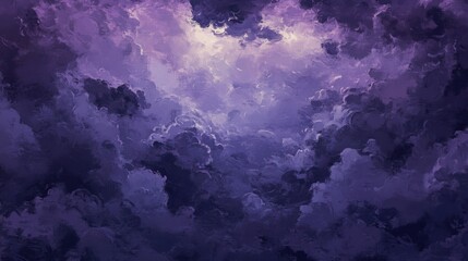 Obraz premium Stormy evening sky with layers of gray and purple clouds, hinting at a dramatic weather change