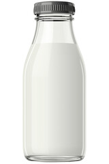 Milk bottle isolated on white and transparent background