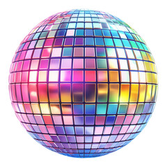 disco ball isolated on transparent white background, clipping path