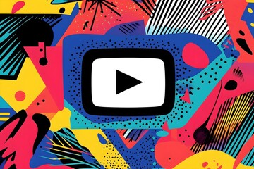 vibrant energetic pop art illustration promote YouTube channel geometric background wallpaper