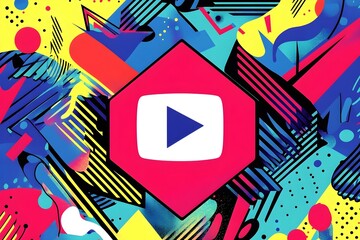 vibrant energetic pop art illustration promote YouTube channel geometric background wallpaper