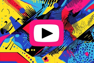 vibrant energetic pop art illustration promote YouTube channel geometric background wallpaper