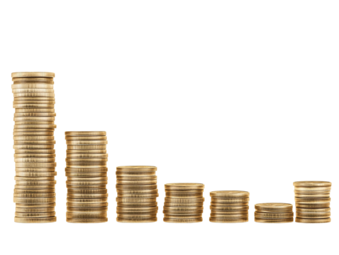 a stack of gold coins