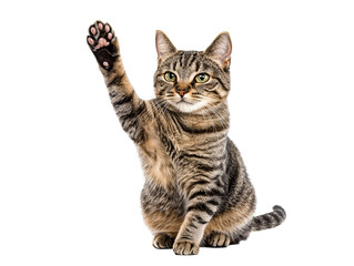 Obraz premium a cat with one paw raised