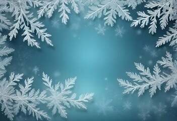 Obraz premium Frosted Christmas backgrounds with snowflakes, icy branches, and a festive winter ambiance