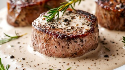 a delicious filet mignon with bechamel sauce