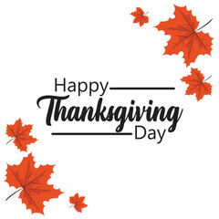 Happy thanksgiving day autumn maple leaves
