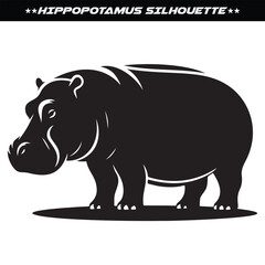 Hippopotamus silhouette design isolated on white background