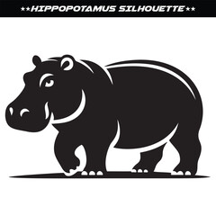 Hippopotamus silhouette design isolated on white background