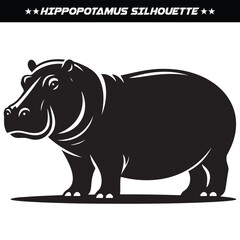 Hippopotamus silhouette design isolated on white background