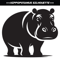Hippopotamus silhouette design isolated on white background