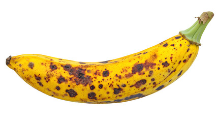 A Vibrantly Aged Banana with Distinctive Brown Spots Perfect for Culinary Use and Nutritional Benefits