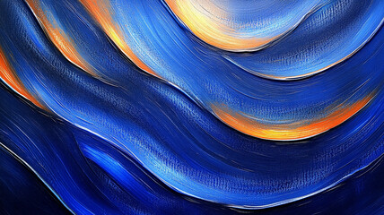 Vivid abstract painted ink strokes create dynamic flow of colors