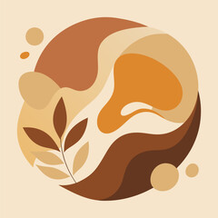 Warm Tones: Abstract Organic Shapes with Foliage
