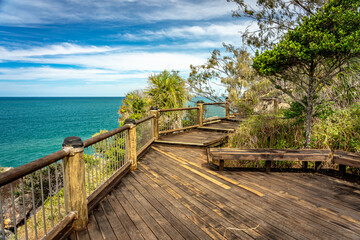 Ocean coastline as seen from wave lookout, Seventeen Seventy, Queensland, Australia