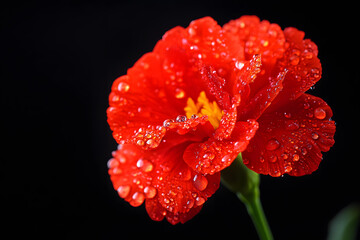 red flower isolated on black