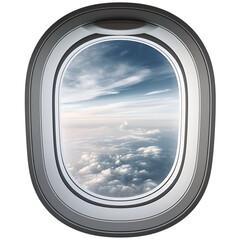 Aircraft window front view  isolated on a transparent background