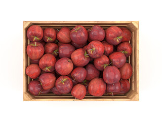 Wooden crate with apples