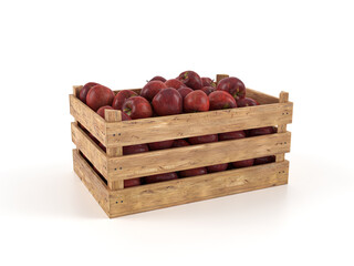 Wooden crate with apples