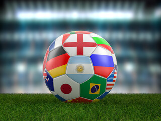 Soccer ball national flags