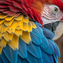 Fototapeta premium red and blue macaw