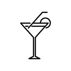 Cocktail glass icon vector design outline style