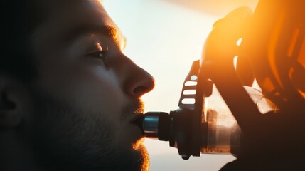 Medical professional assisting patient with breathing test equipment. Focus on health and wellness, emphasizing the importance of regular check-ups and preventive care.