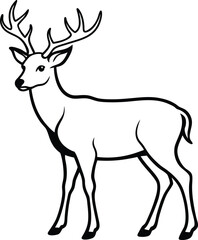 Deer Line art Vector Illustration Design