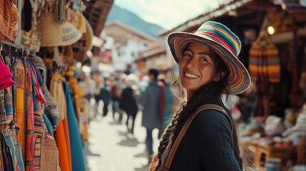 Obraz premium view of the arts and crafts market in Cusco