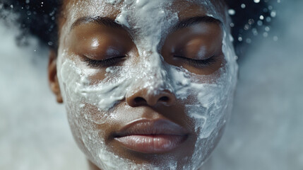 Fototapeta premium Relaxation and Self-Care With a Facial Treatment in a Serene Spa Setting During a Calming Wellness Session