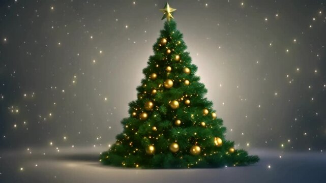 3D Christmas Tree Growth New Year Logo Animation AE Template 4k Video, Christmas tree with stars and snowflakes HD video