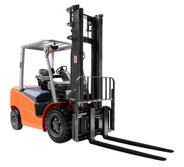 Orange electric forklift