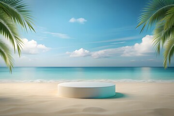 Obraz premium beach podium background for product display